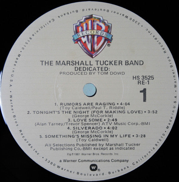 Marshall Tucker Band, The : Dedicated (LP,Album)
