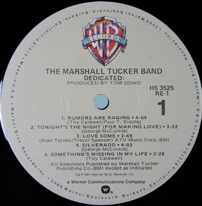 Marshall Tucker Band, The : Dedicated (LP,Album)