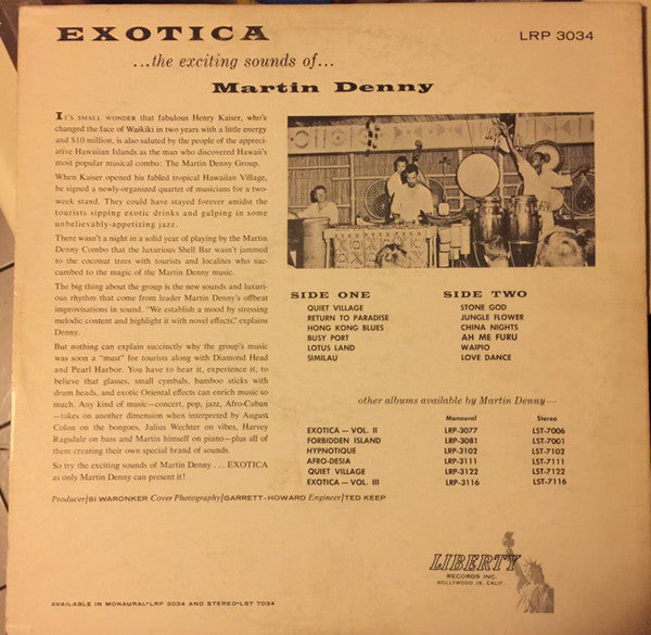 Martin Denny : Exotica (LP,Album,Repress,Mono)