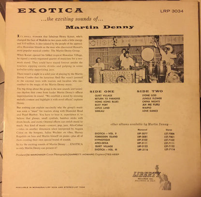 Martin Denny : Exotica (LP,Album,Repress,Mono)