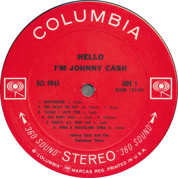 Johnny Cash : Hello, I'm Johnny Cash (LP,Album,Stereo)