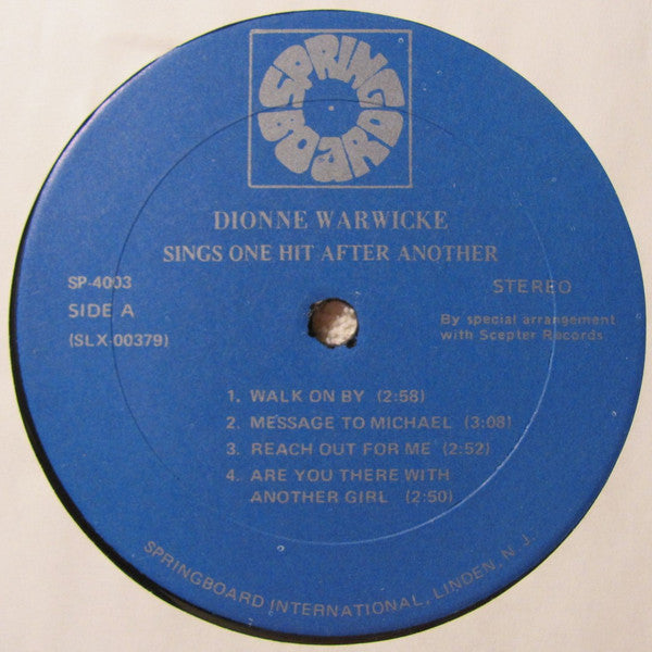 Dionne Warwick : Sings One Hit After Another (LP,Compilation)