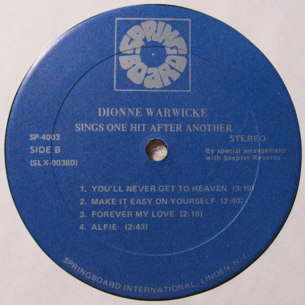 Dionne Warwick : Sings One Hit After Another (LP,Compilation)