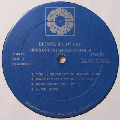 Dionne Warwick : Sings One Hit After Another (LP,Compilation)