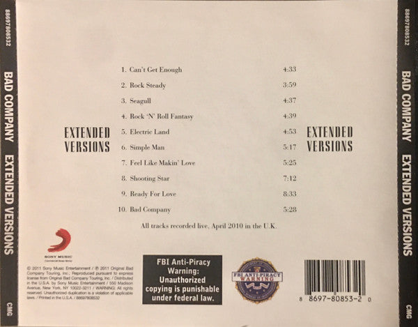 Bad Company (3) : Extended Versions (Album)