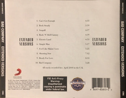 Bad Company (3) : Extended Versions (Album)