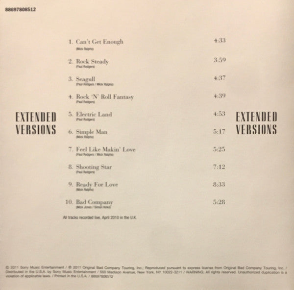 Bad Company (3) : Extended Versions (Album)