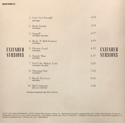 Bad Company (3) : Extended Versions (Album)