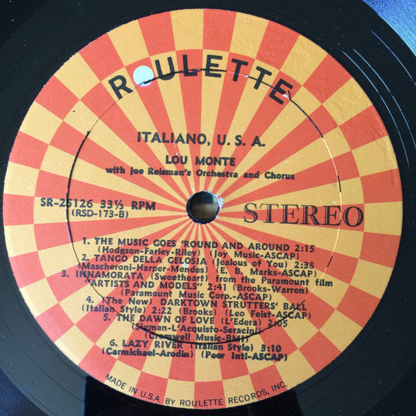 Lou Monte With Joe Reisman And His Orchestra : Italiano, U.S.A. (LP)