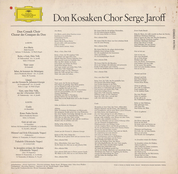 Don Kosaken Chor Serge Jaroff : Ave Maria (LP,Album)