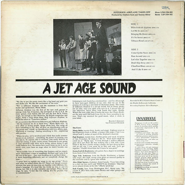 Jefferson Airplane : Jefferson Airplane Takes Off (LP,Album,Mono)