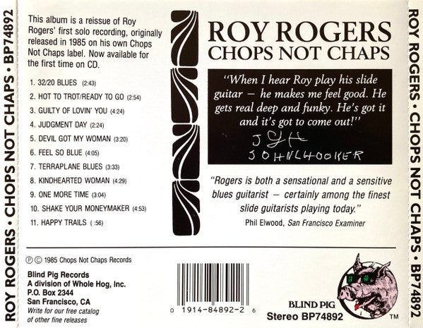 Roy Rogers (2) : Chops Not Chaps (Album,Reissue)