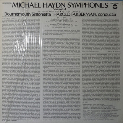 Michael Haydn, Bournemouth Sinfonietta, Harold Farberman : Symphonies - Volume 4 (LP)