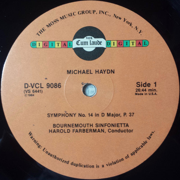 Michael Haydn, Bournemouth Sinfonietta, Harold Farberman : Symphonies - Volume 4 (LP)