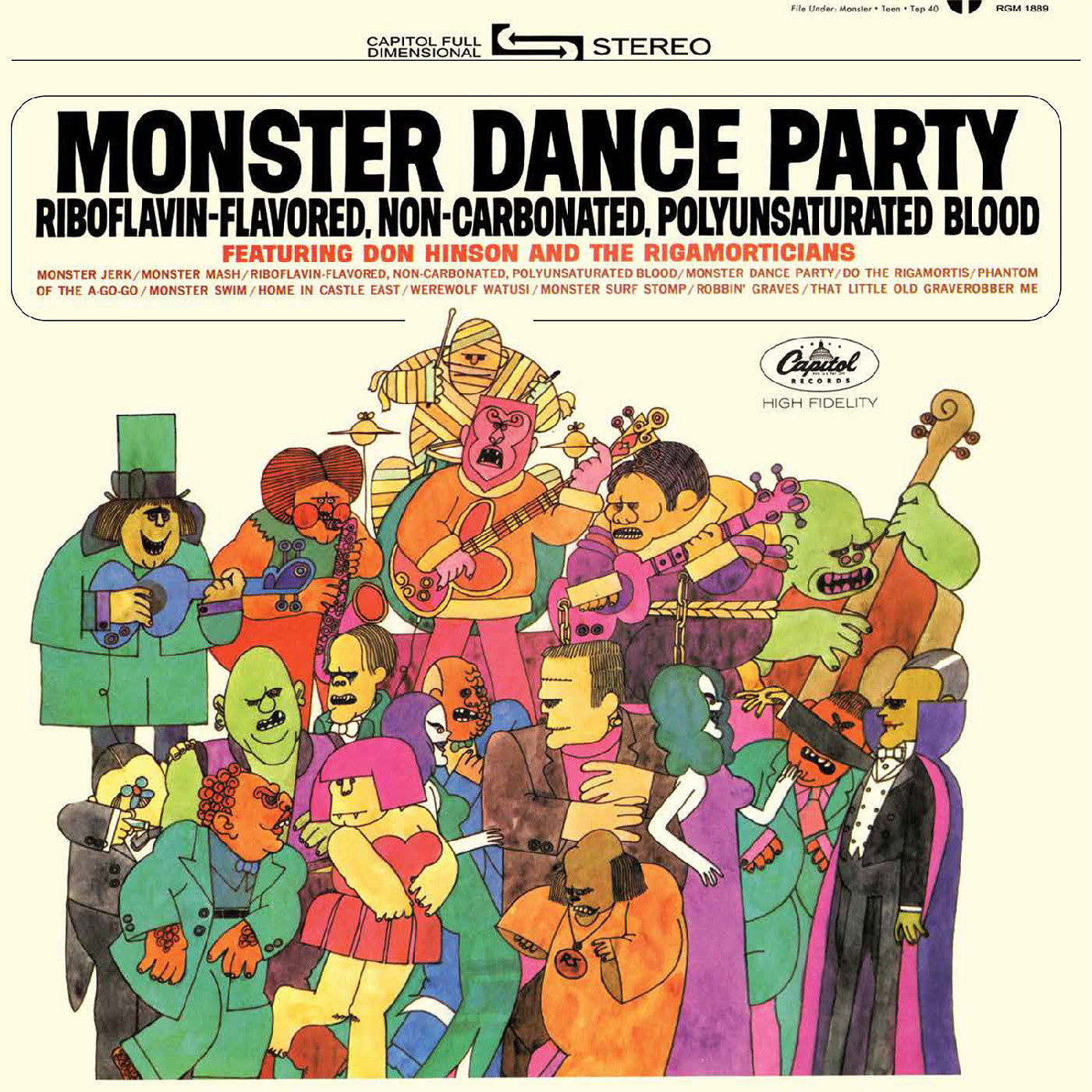 Don Hinson and The Rigamorticians - Monster Dance Party (Black &amp; Orange Splatter LP Vinyl) UPC: 848064018896