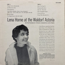 Lena Horne With Nat Brandwynne & His Orchestra Conducted By Lennie Hayton : Lena Horne At The Waldorf Astoria (LP,Album,Stereo)