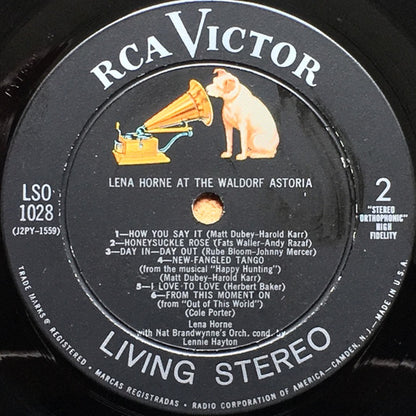 Lena Horne With Nat Brandwynne & His Orchestra Conducted By Lennie Hayton : Lena Horne At The Waldorf Astoria (LP,Album,Stereo)