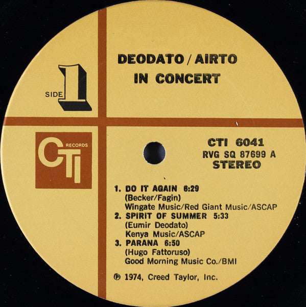 Eumir Deodato / Airto Moreira : In Concert (LP,Album,Stereo)