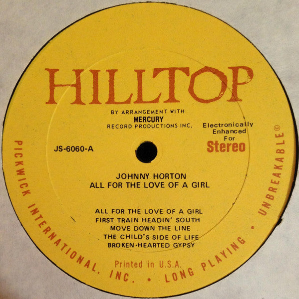 Johnny Horton : All For The Love Of A Girl (LP,Compilation)