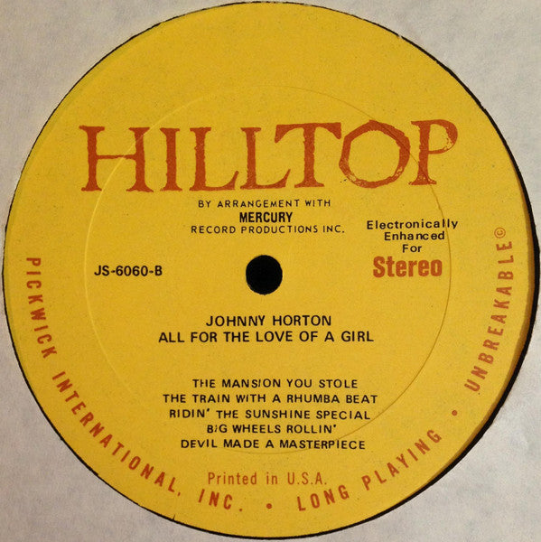 Johnny Horton : All For The Love Of A Girl (LP,Compilation)