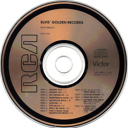 Elvis Presley : Elvis' Golden Records (Compilation,Reissue,Remastered,Mono)
