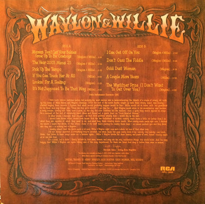 Waylon Jennings & Willie Nelson : Waylon & Willie (LP,Album,Stereo)