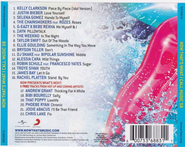 Various : Now That's What I Call Music! 58 (Compilation)