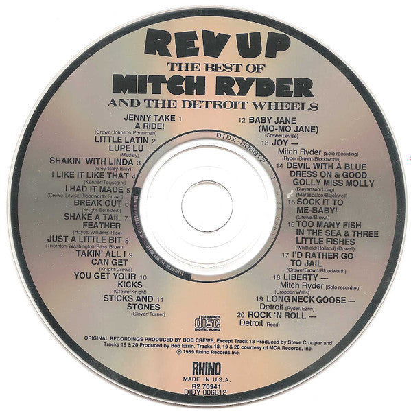 Mitch Ryder & The Detroit Wheels : Rev Up - The Best Of Mitch Ryder & The Detroit Wheels (Compilation,Club Edition)