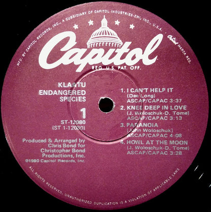 Klaatu : Endangered Species (LP,Album)