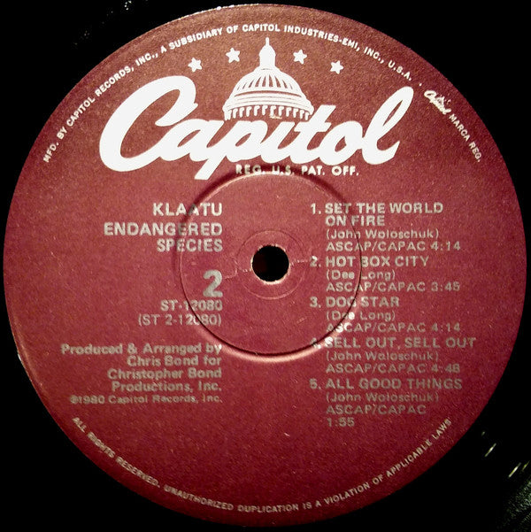 Klaatu : Endangered Species (LP,Album)