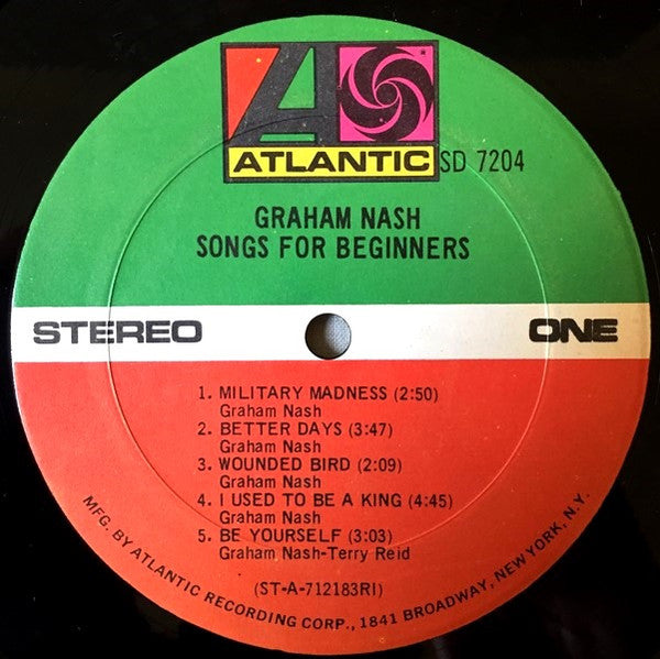 Graham Nash : Songs For Beginners (LP,Album,Stereo)