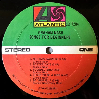 Graham Nash : Songs For Beginners (LP,Album,Stereo)
