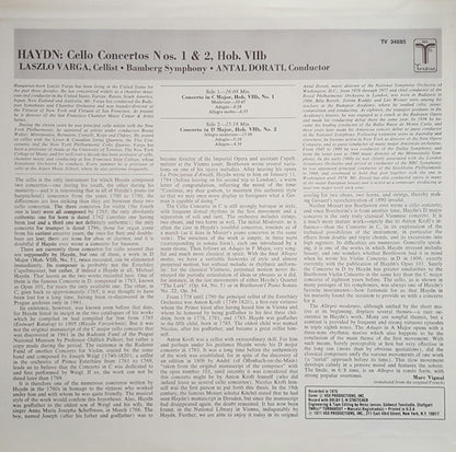 Joseph Haydn, Laszlo Varga, Antal Dorati, Bamberger Symphoniker : Cello Concertos In C & D (LP)