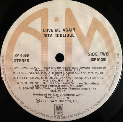 Rita Coolidge : Love Me Again (LP,Album)