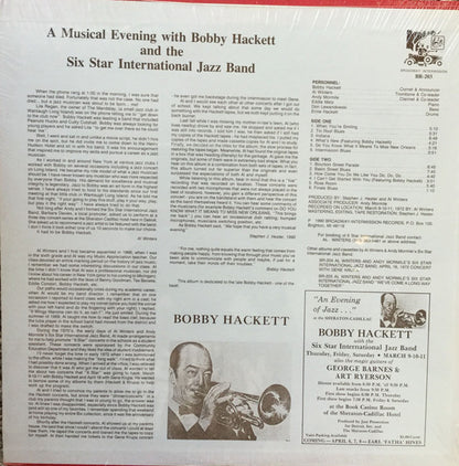 Bobby Hackett And The Six Star International Jazz Band : A Musical Evening With Bobby Hackett And The Six Star International Jazz Band (LP,Album)