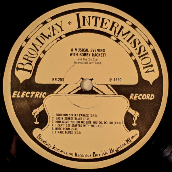 Bobby Hackett And The Six Star International Jazz Band : A Musical Evening With Bobby Hackett And The Six Star International Jazz Band (LP,Album)