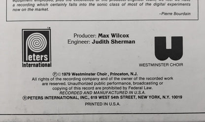 Westminster Choir, Joseph Flummerfelt : A Christmas Album (LP,Album,Stereo)