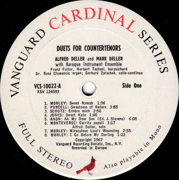 Alfred Deller, Mark Deller : Duets For Countertenors (LP,Stereo)