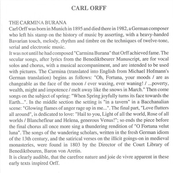 Carl Orff : Carmina Burana (Album)