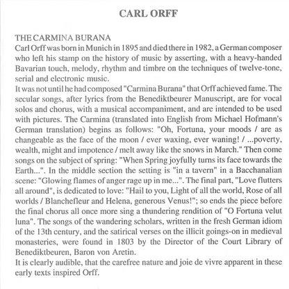Carl Orff : Carmina Burana (Album)