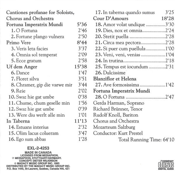 Carl Orff : Carmina Burana (Album)