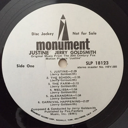 Jerry Goldsmith : Justine (LP,Album,Promo)