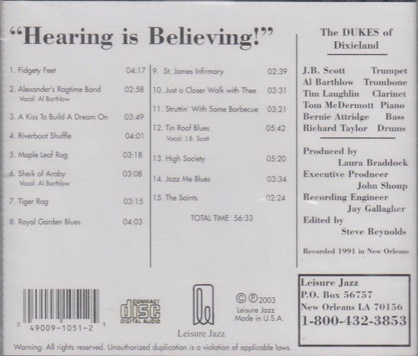 Dukes Of Dixieland : Hearing Is Believing ()