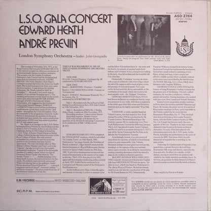 André Previn, Edward Heath : L.S.O. Gala Concert (LP,Stereo)