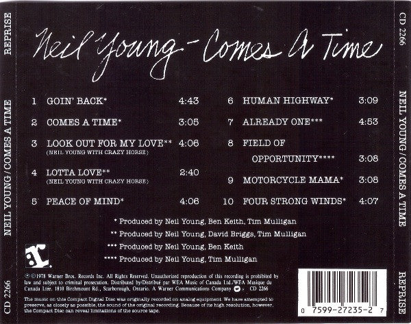 Neil Young : Comes A Time (Album,Reissue)