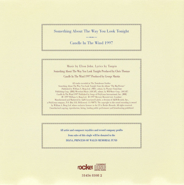 Elton John : Something About The Way You Look Tonight / Candle In The Wind 1997 (Single)