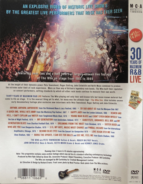 Who, The : Thirty Years Of Maximum R&B Live (DVD-Video,NTSC,Reissue)