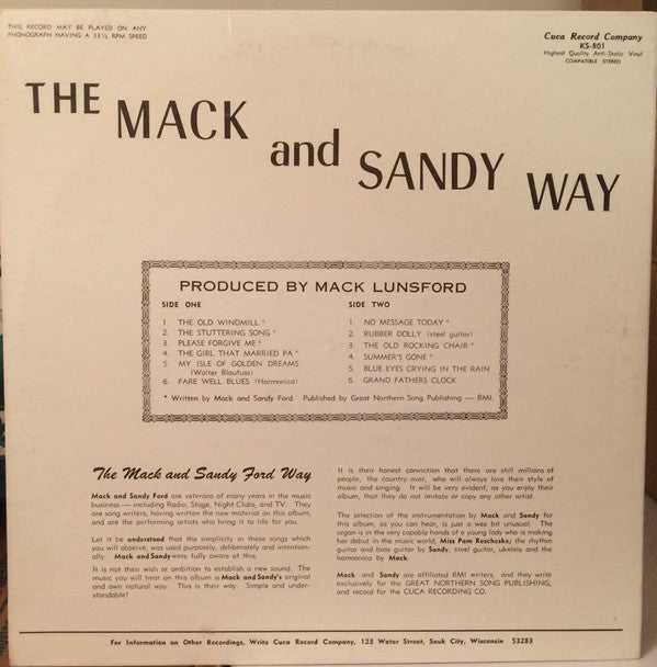 Mack & Sandy Ford, Pam Rescheske : The Mack And Sandy Way (LP,Stereo)