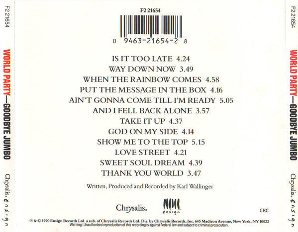 World Party : Goodbye Jumbo (Album,Club Edition)