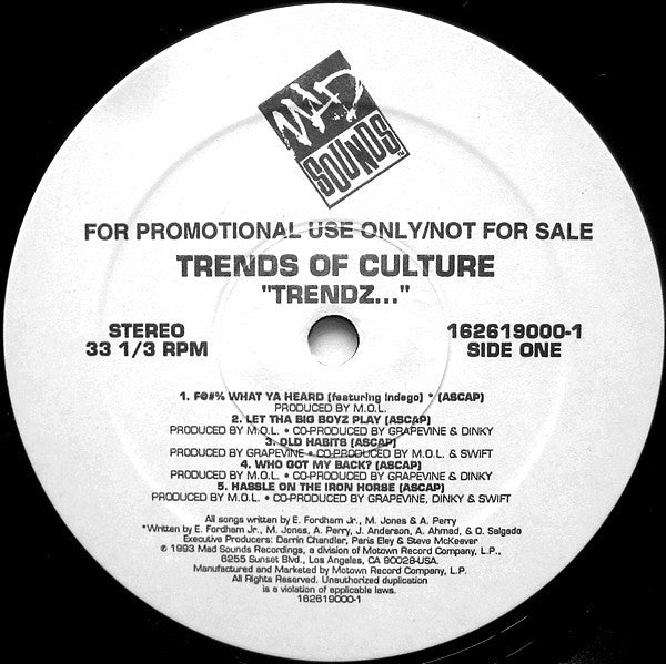Trends Of Culture : Trendz... (LP,Album,Promo)